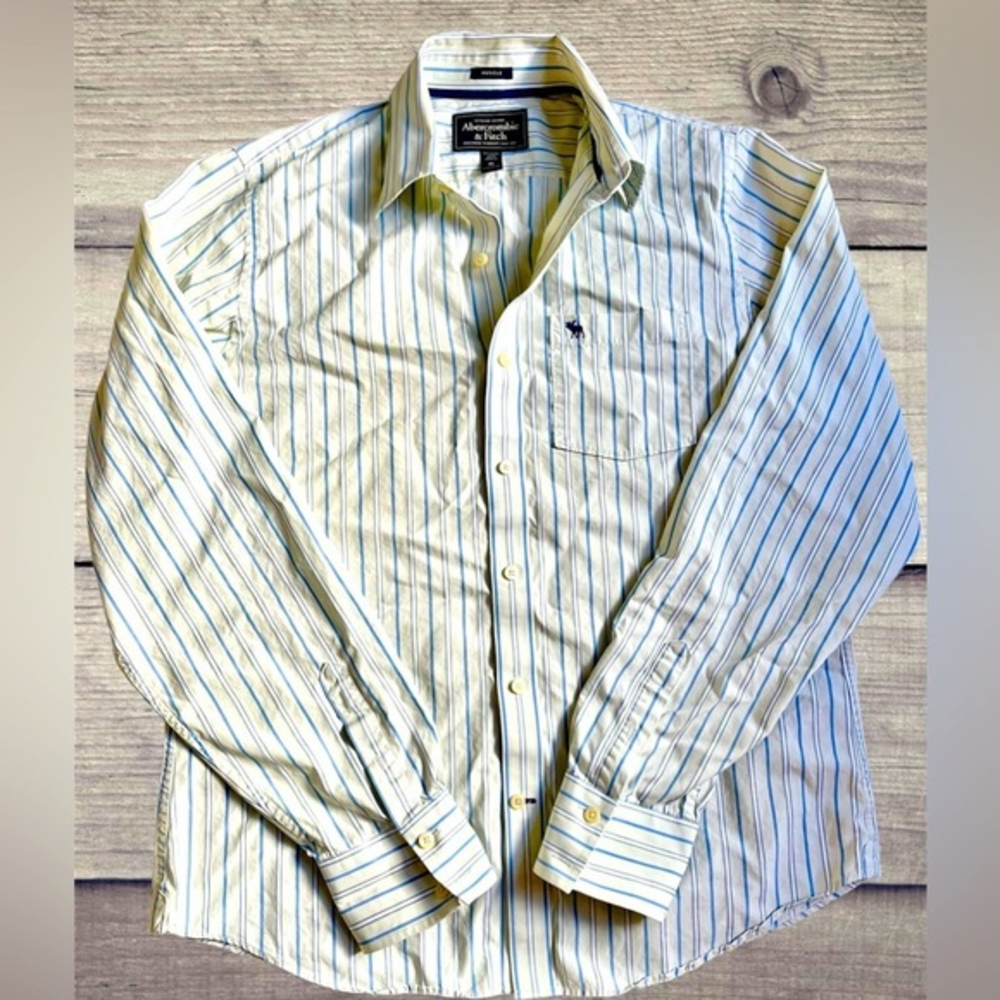 Abercrombie Fitch Shirt Mens XL ButtonUp Muscle Long Sleeve 100% Cotton EXCELENT